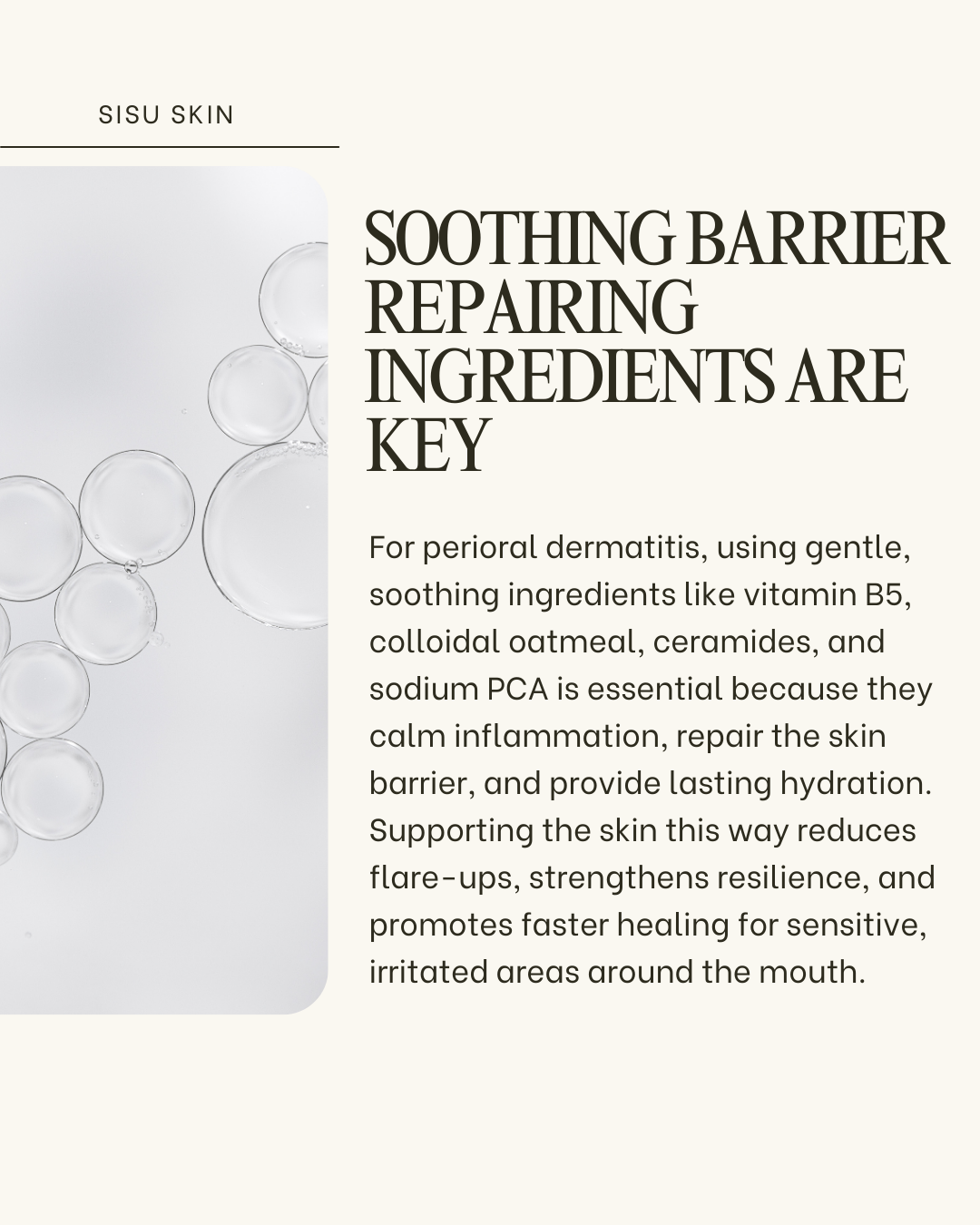 Which ingredients in this moisturizer make it safe for perioral dermatitis and sensitive skin? How does plant-based squalane help repair the skin barrier and lock in moisture? In what ways does bakuchiol support gentle skin renewal without irritation? How does bisabolol calm redness and reduce inflammation in flare-ups? Can this non-comedogenic, lightweight formula be used on fungal acne and regular acne-prone skin? How does regular use promote a smoother, balanced, and healthier-looking complexion over tim