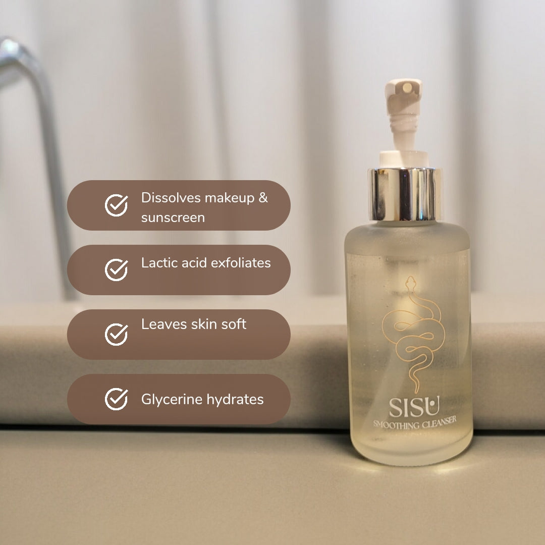 A luxurious body cleanser with lactic acid and glycerin, gently exfoliating to reveal softer, smoother skin. Housed in a sleek glass bottle, it hydrates and refreshes for a radiant, touchably soft feel after every use. Perfect for daily care.

